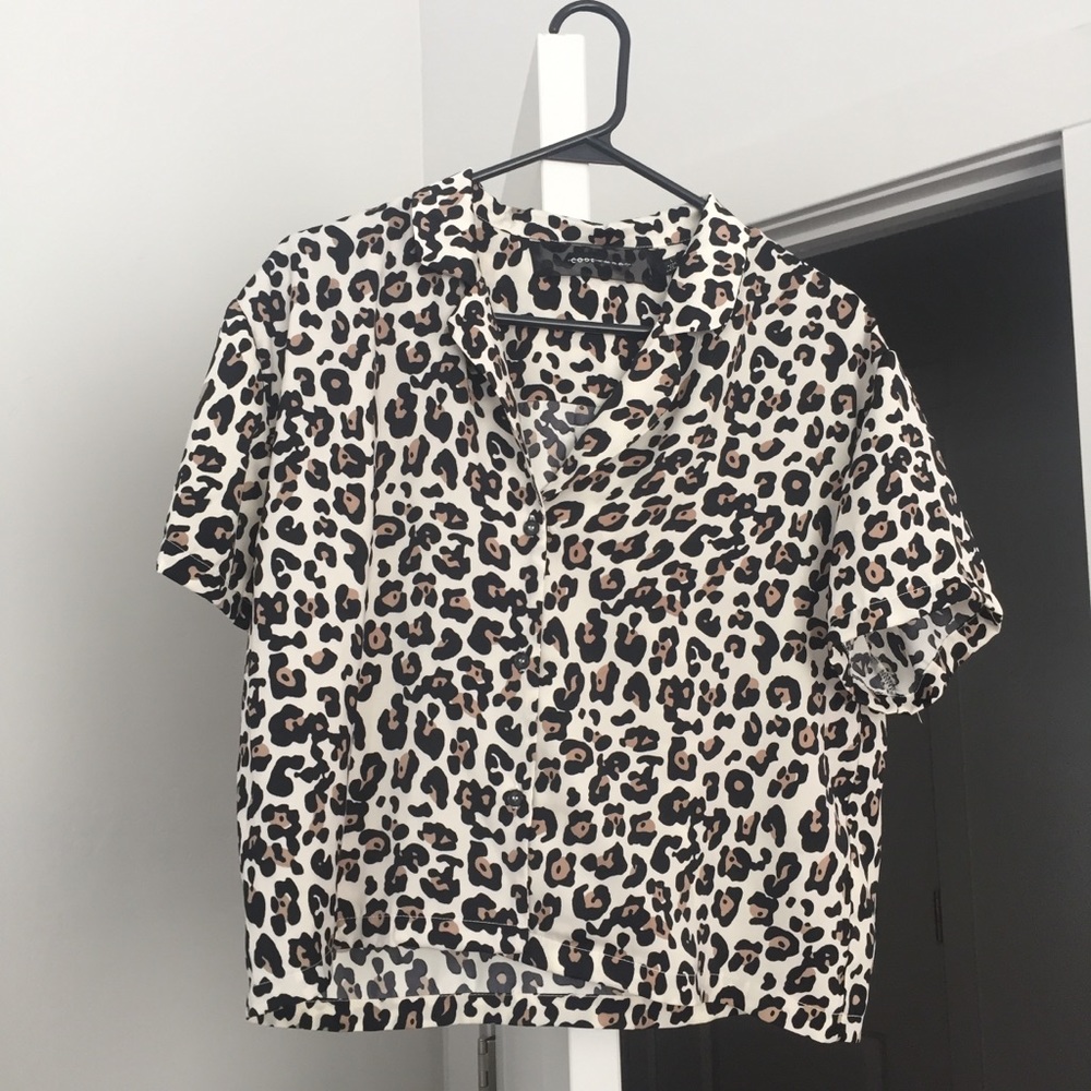 Cheetah Button Up Crop Top